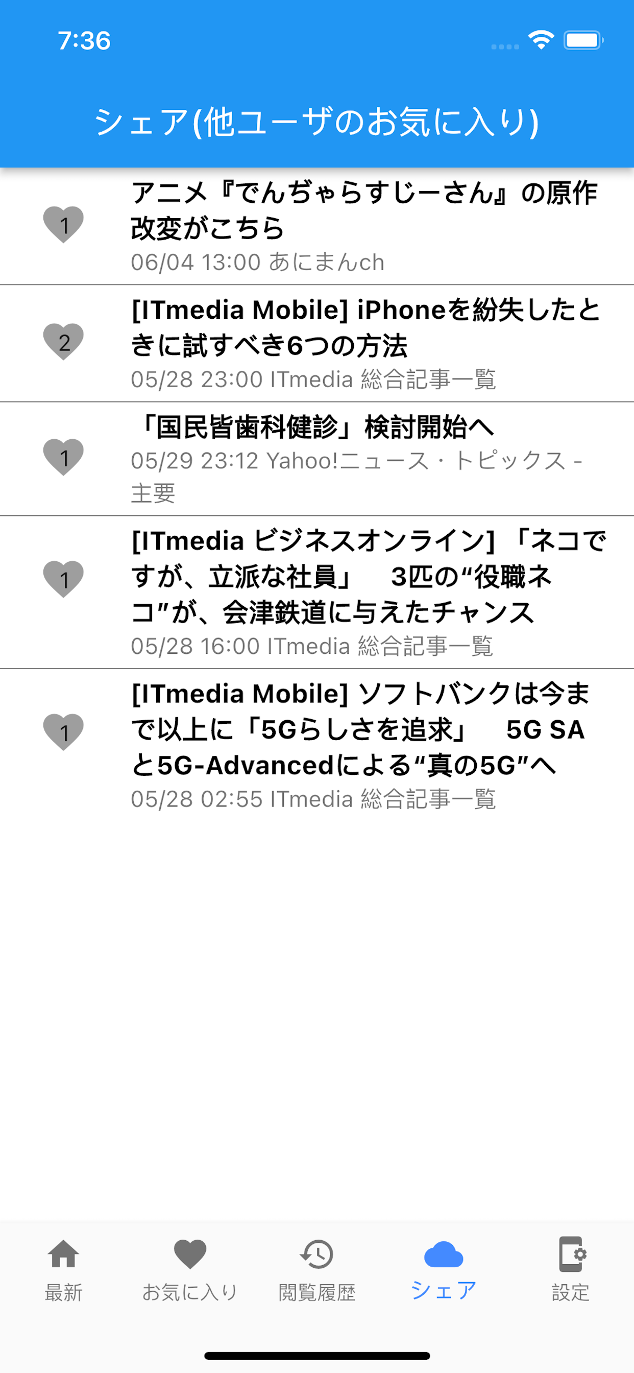 MyRSSリーダー スクリーンショット2